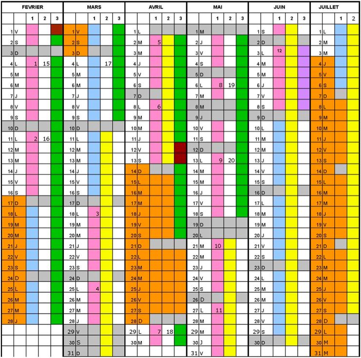 Emploi du temps 2012-2013